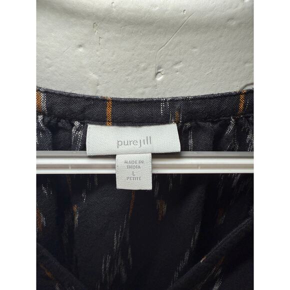 Pure J Jill geometric 3/4 sleeve blouse womens large coastal boho chic modest - Picture 2 of 9